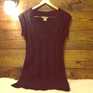 Black cable knit sweater dress