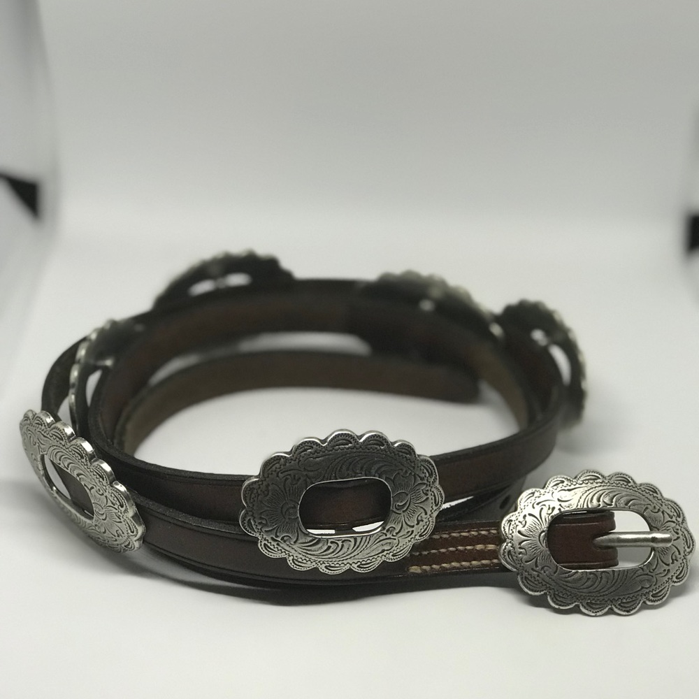 Vintage leather skinny Concho belt from Lauren