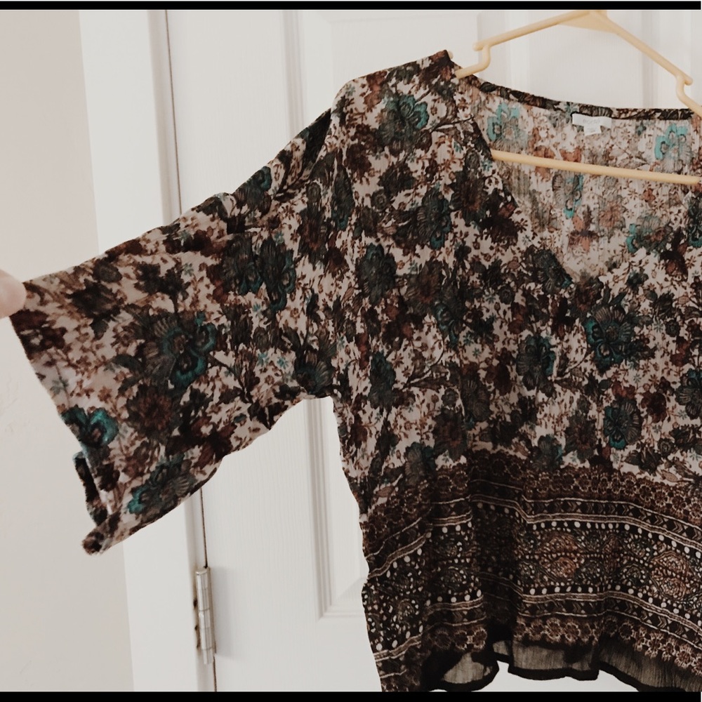 Ecote Urban Outfitters boho cropped blouse top