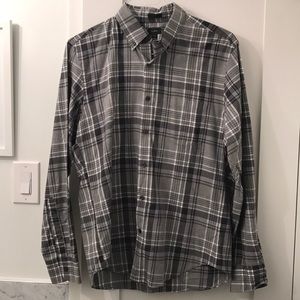 J. Crew men's grey plaid slim fit button down