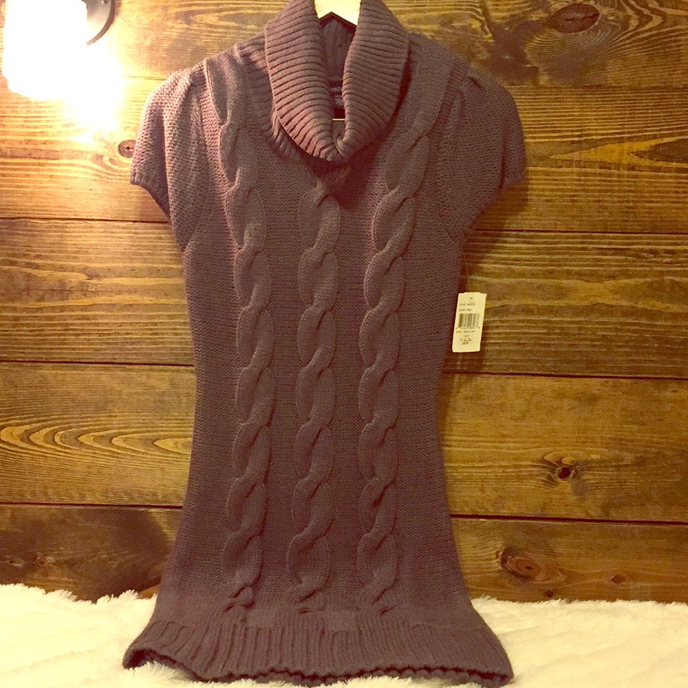 Charcoal cable knit sweater dress!
