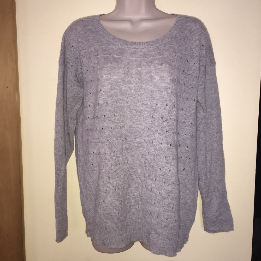SAFFRON light gray 100% cashmere soft sweater/NWT