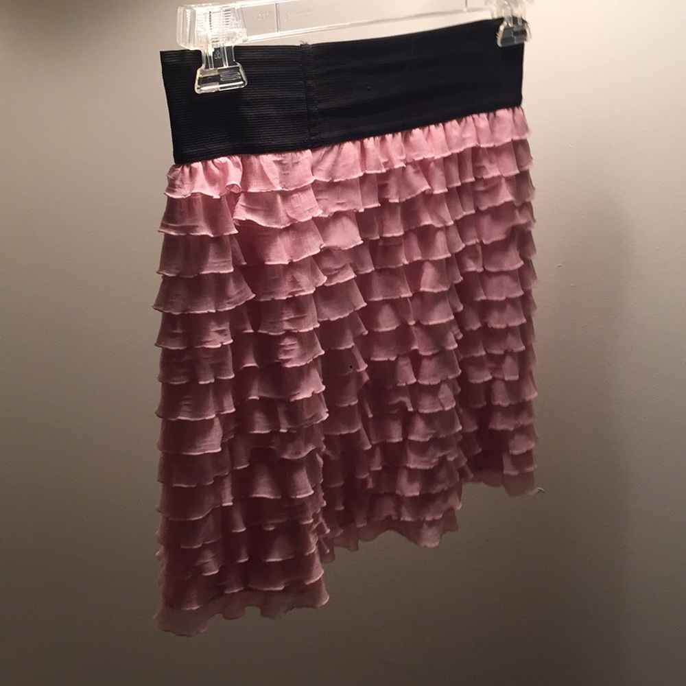 Express (xs) pink and black fitted skirt