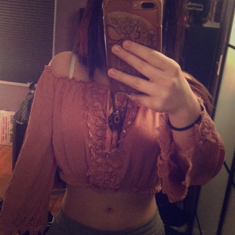 Rosey Pink Cropped Blouse