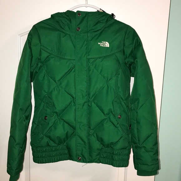 emerald green north face jacket