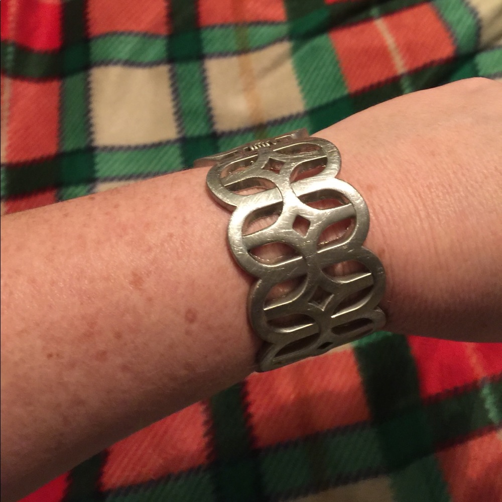 Silver tone cuff bracelet—-SOLD
