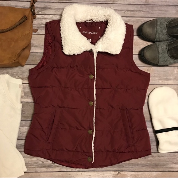 Maurices Jackets & Blazers - Mairices Maroon Lightweight Puffer Vest