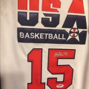 Autographed Magic Johnson Team USA Jersey