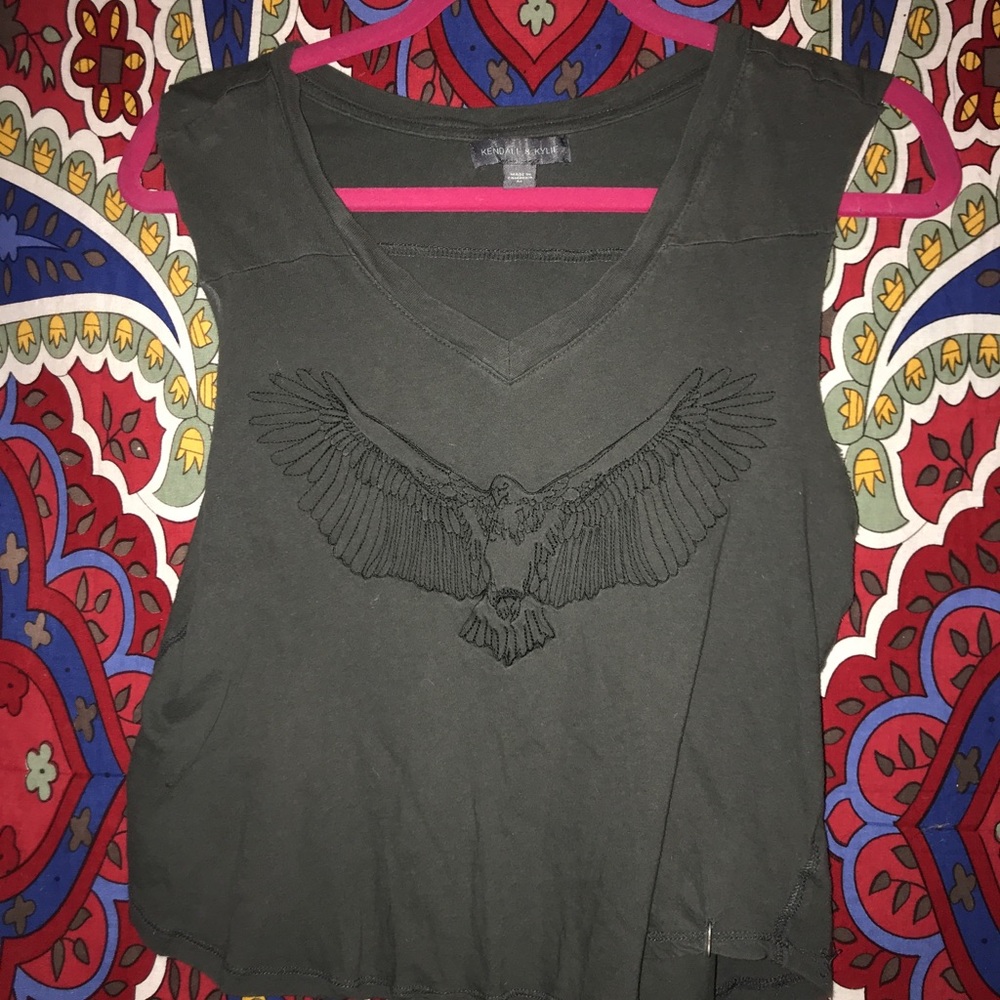 Kendal and Kylie Grey Graphic Tank