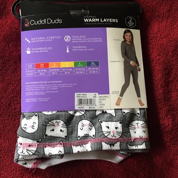 CuddlDuds girls outfit NWT - Picture 2 of 2