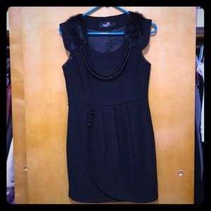 Double fashion pearl on front Black heavy dress!