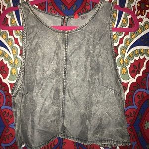 H&M Gray Denim Crop Top