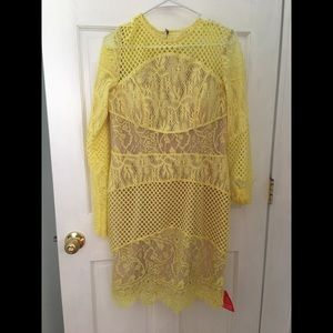 Yellow lace dress