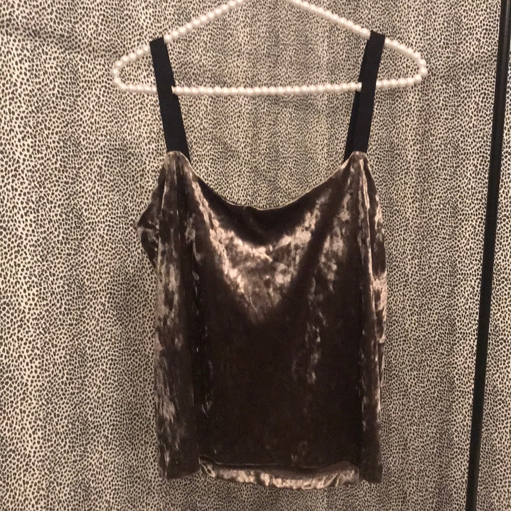 Paper Crown Faux Velvet Tank Top. Size Small