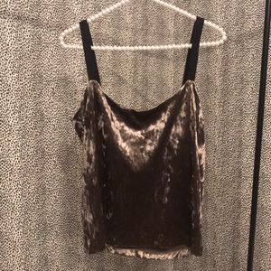 Paper Crown Faux Velvet Tank Top. Size Small
