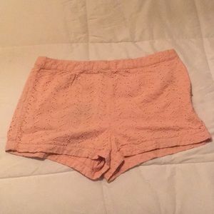 Forever 21 Pink Crochet Shorts