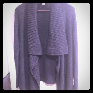 Loft Dark Gray Open Cardigan Sweater