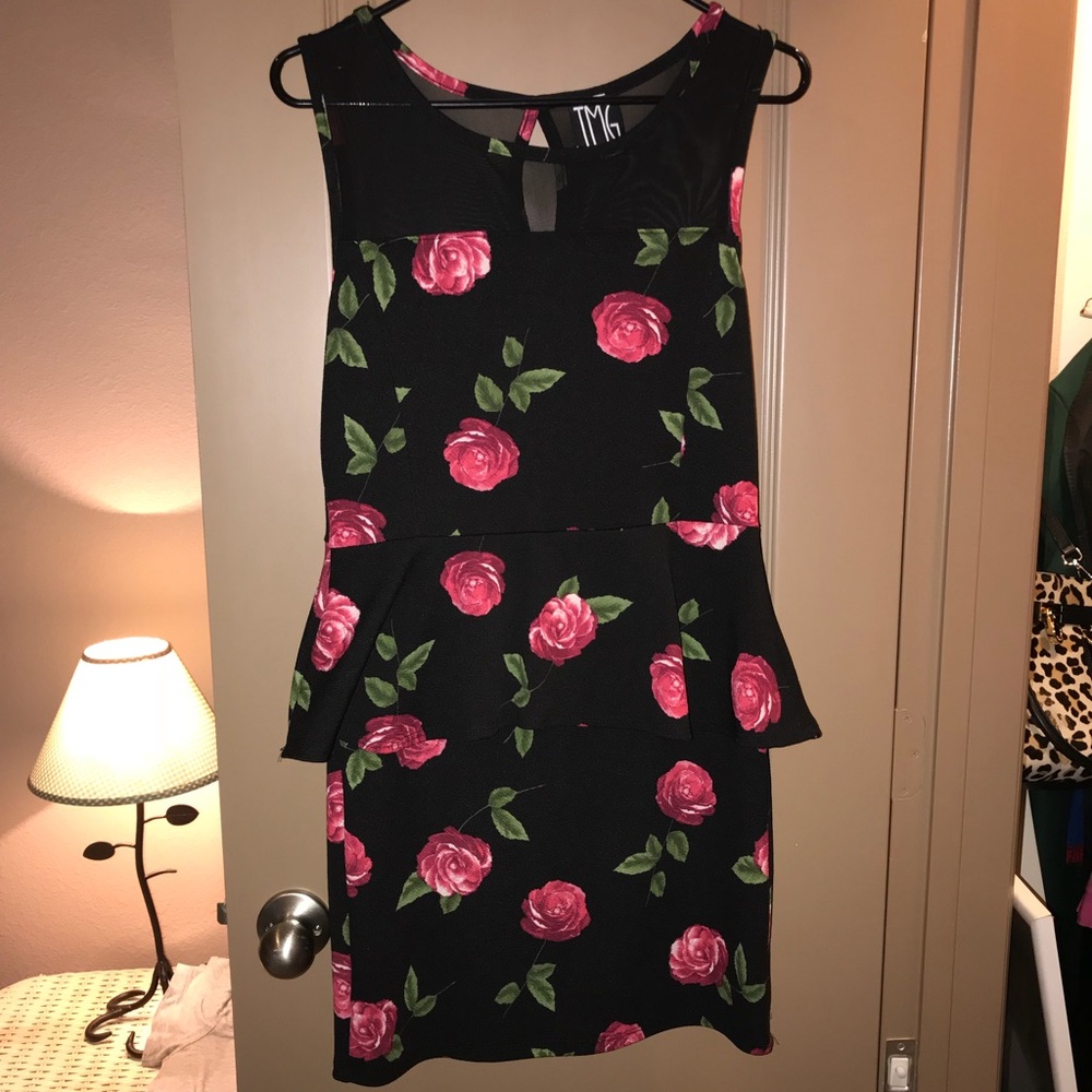 BOGO bundle for offer! Peplum Rose Print Dress.