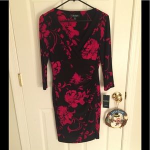 Beautiful red and black dress!! Size 6 NWT