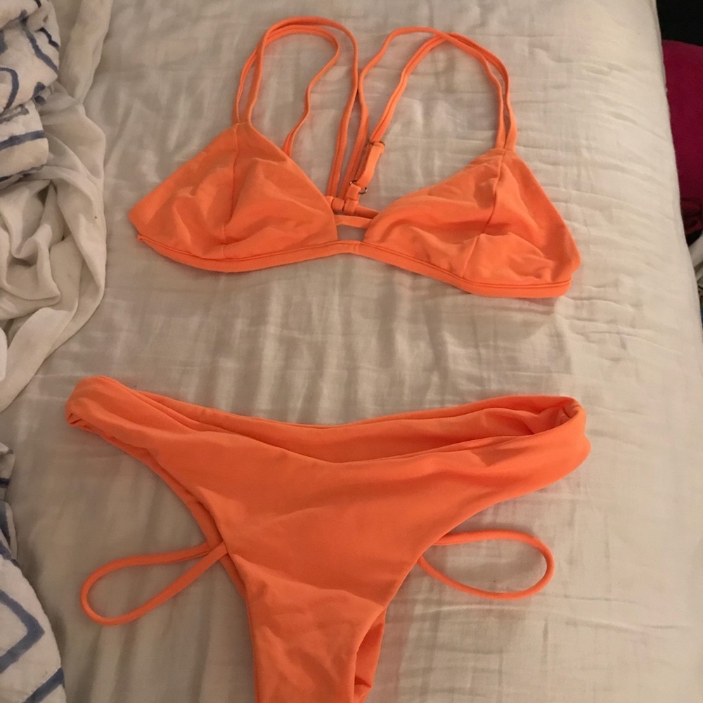 Vibrant orange siempre golden bikini