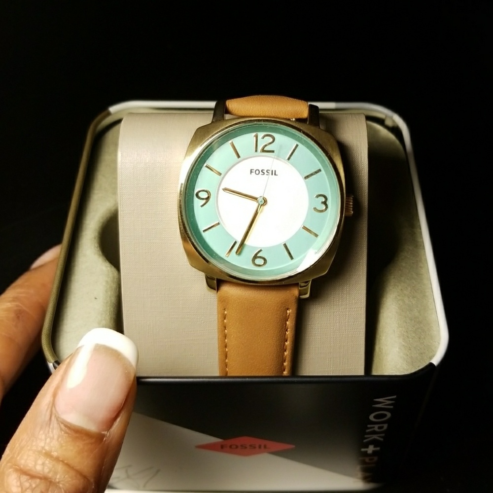 NWT w/ box Teal Blue Fossil Watch