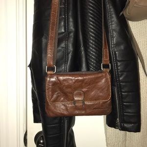 Brown leather Jack George over the shoulder bag
