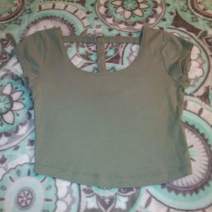 Olive green crop top
