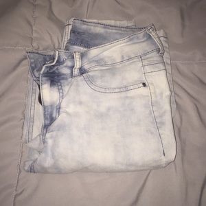 White and Blue Faded Jeans