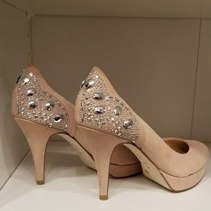 Beige heels with rhinestones!