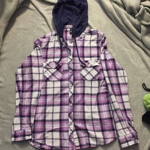 Hooded Flannel Purple Zumiez