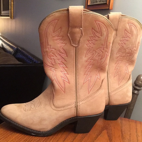 Authentic Leather Hard Toe Cowboy Boots - Picture 1 of 8