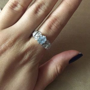Blue silver ring