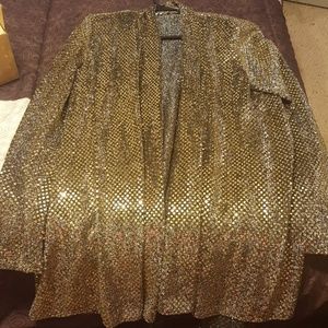 Gold sequin look cardigan jacket