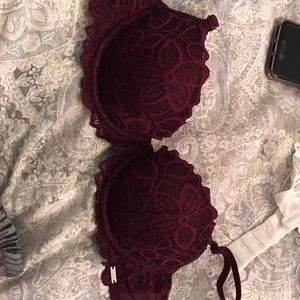 PINK tropical bra (maroon) 32B