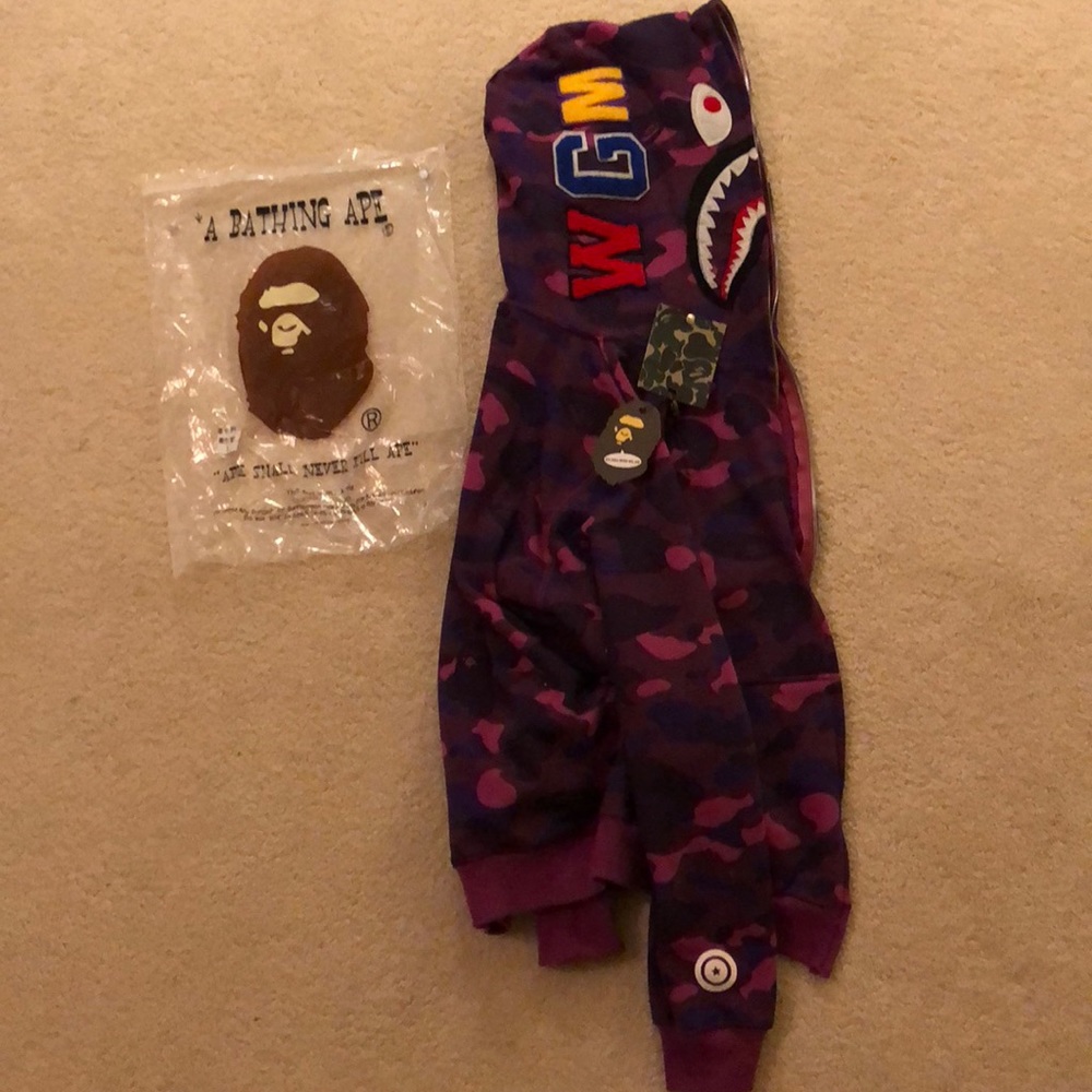 Purple Bape zip-up hoodie
