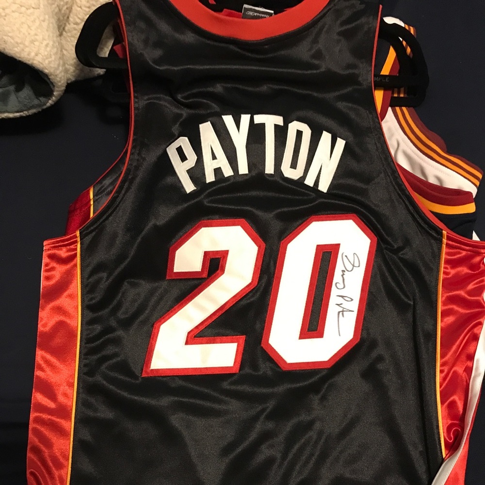 Gary Payton Autographed Stitched Miami Heat Jersey