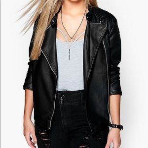 Boohoo Plus “Eliza” Quilted Faux Leather Jacket