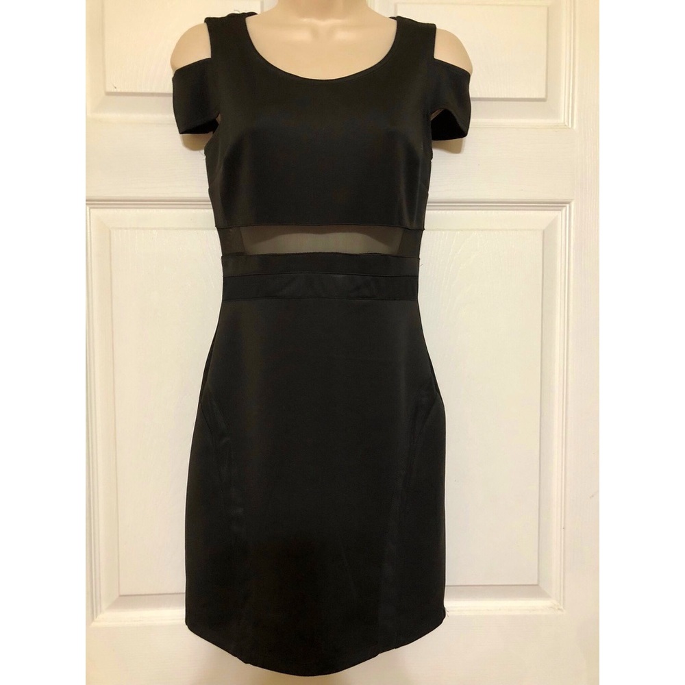 NWT Black Bodycon Dress with mesh cut out sz Small - Picture 2 of 7