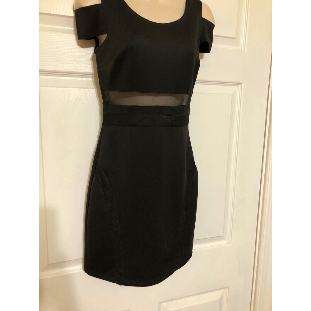 NWT Black Bodycon Dress with mesh cut out sz Small - Picture 1 of 7