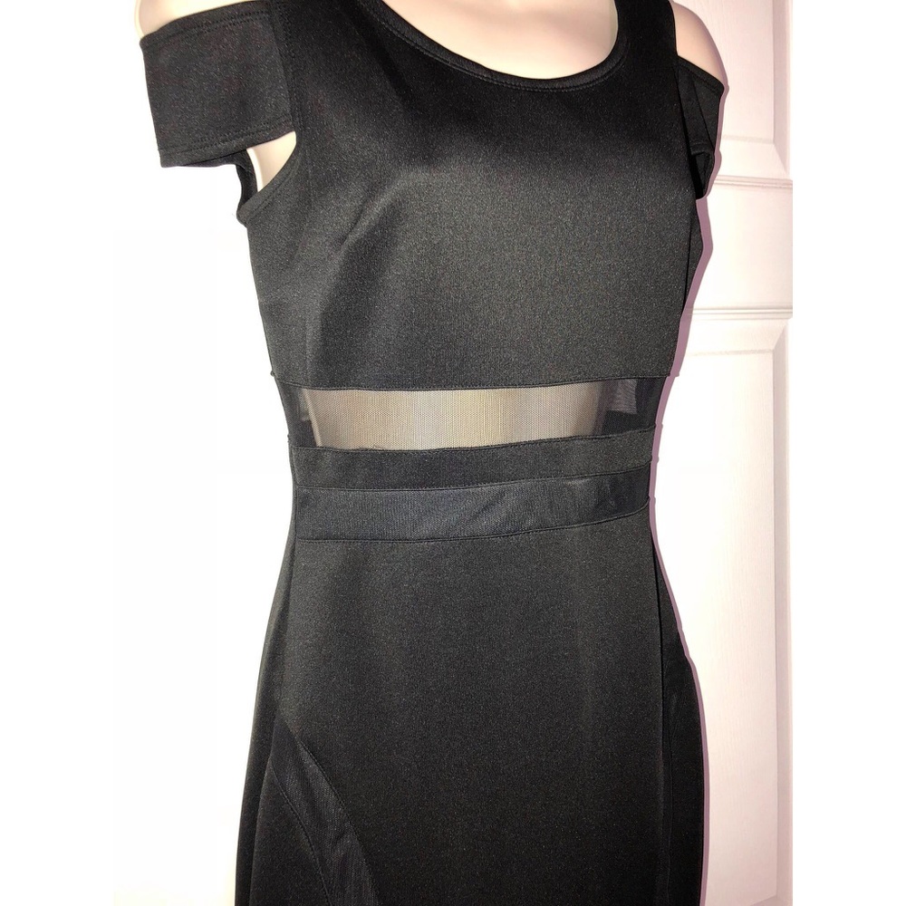 NWT Black Bodycon Dress with mesh cut out sz Small - Picture 3 of 7