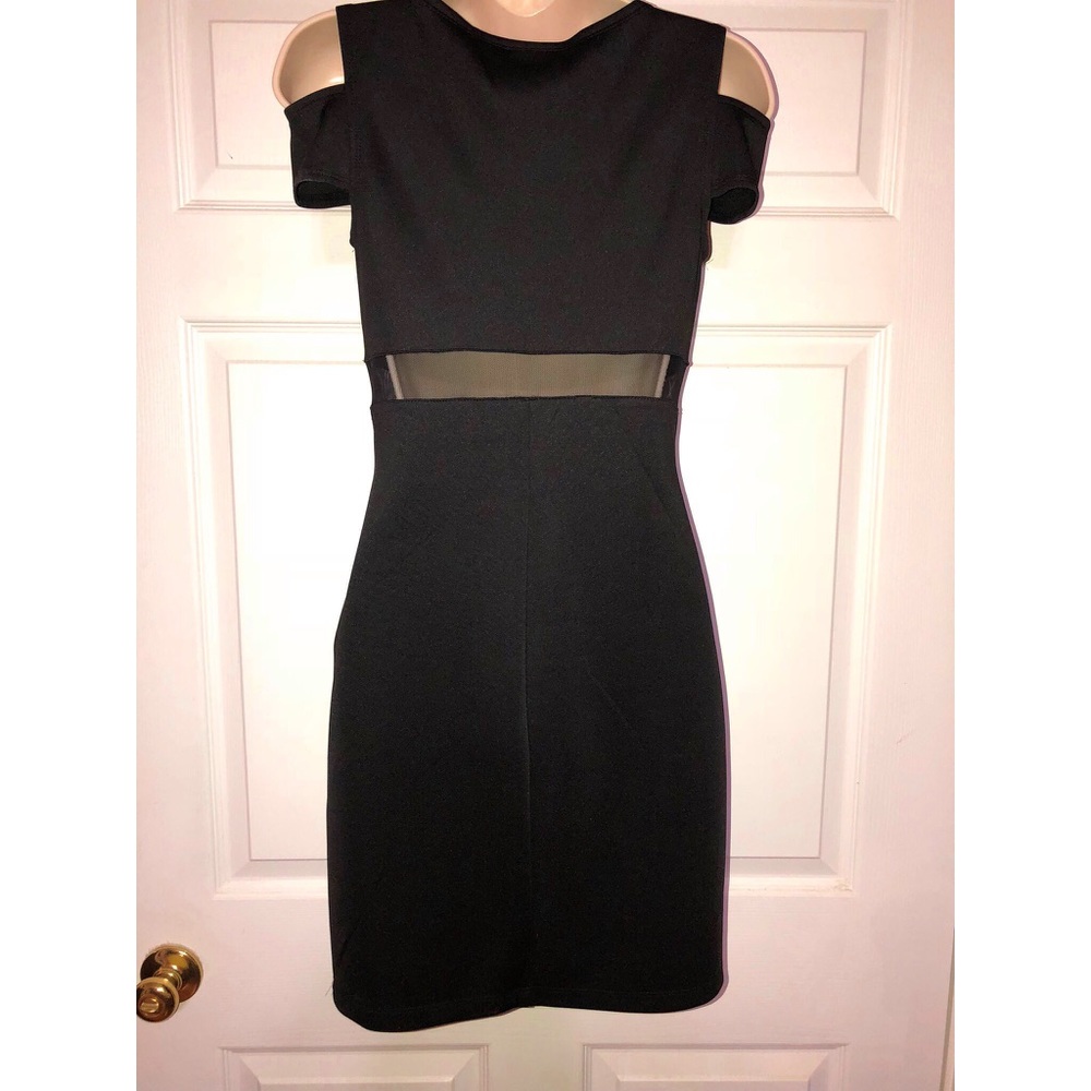 NWT Black Bodycon Dress with mesh cut out sz Small - Picture 5 of 7