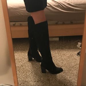 Over the knee black boots, size 8.5