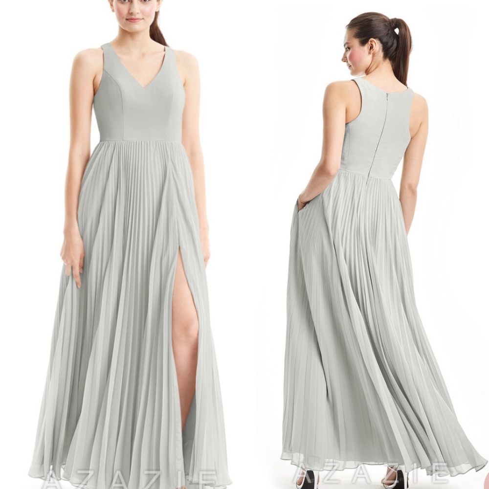 ✔️SOLD✔️Azazie Lindsay Dress in Silver Gray - Picture 1 of 7