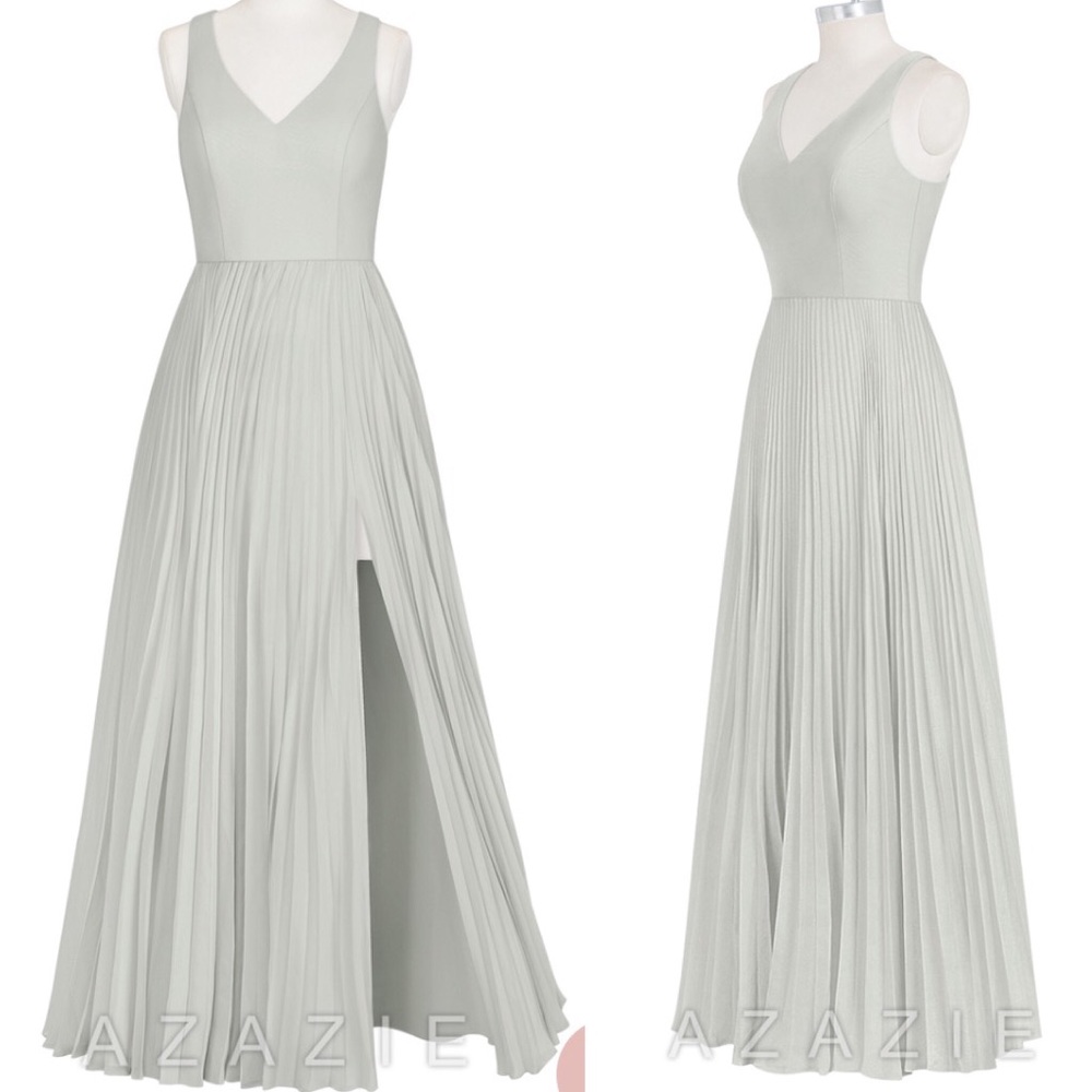 ✔️SOLD✔️Azazie Lindsay Dress in Silver Gray - Picture 2 of 7