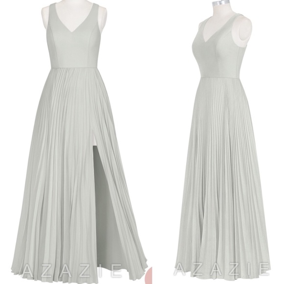 ✔️SOLD✔️Azazie Lindsay Dress in Silver Gray - Picture 2 of 7