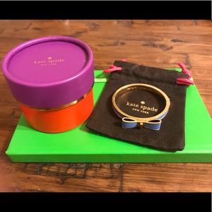 Kate Spade blue leather bow bangle