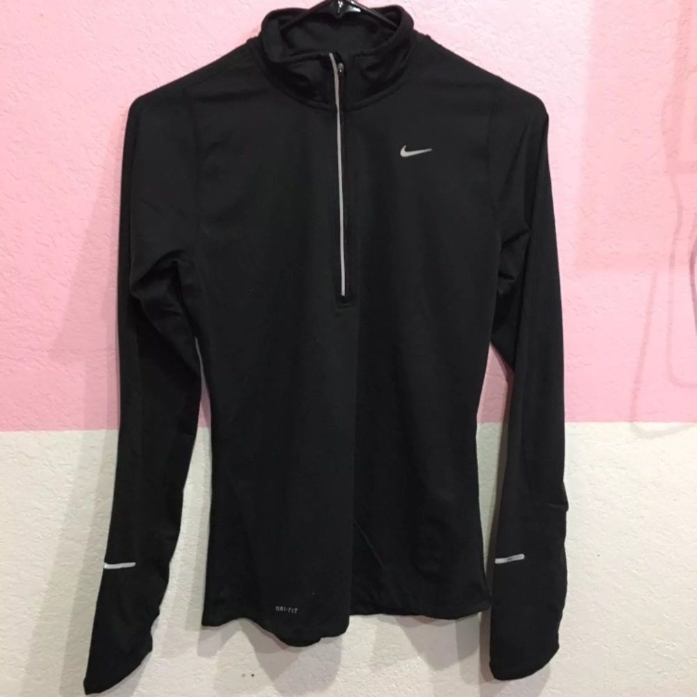 Black nike dri fit half zip jacket
