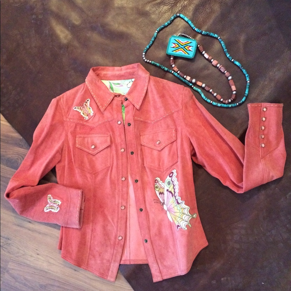 Pink Suede Western Shirt / Jacket Valentines!