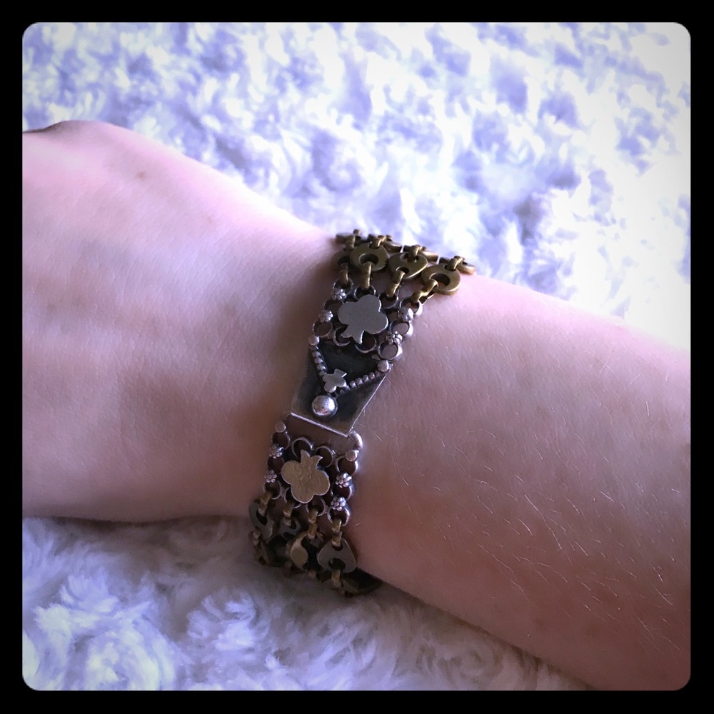 Unique 4Strand Chain Link Sterling Silver Bracelet