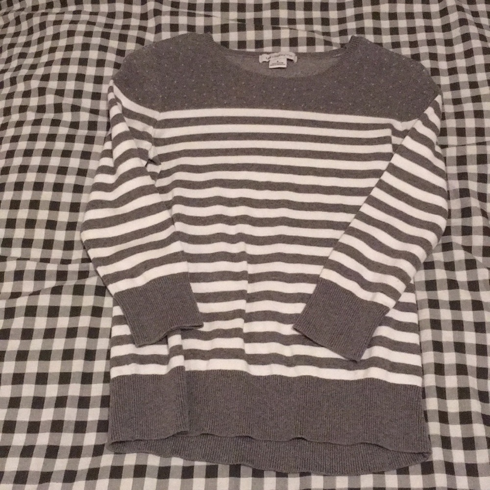 Striped 3/4 Sleeve Sweater